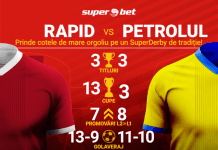 Derby de zile mari în Regie: Rapid-Petrolul! Pariuri speciale pregătite de Superbet