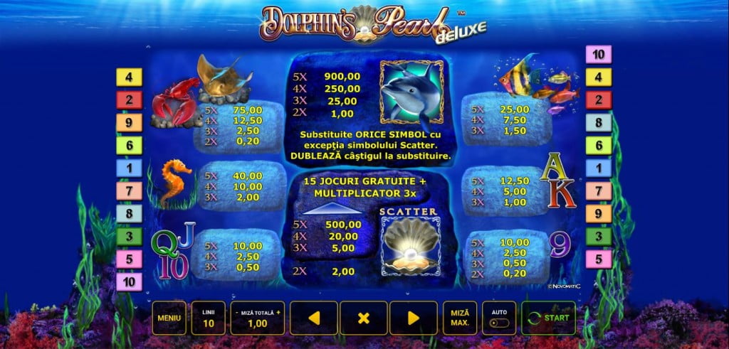 Simboluri Novomatic Dolphin's Pearl Deluxe