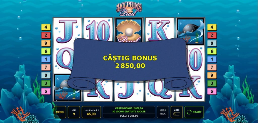 mega castig rotiri gratuite dolphin's pearl