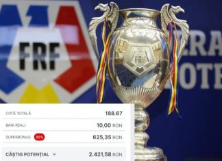 Biletul play-off-ului Cupei României: cotă 200.50 și bonus 30%